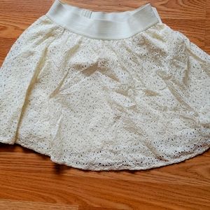White lace mini skirt